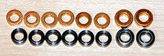 Bushings from the 29 bearing kit with bearings to replace them.