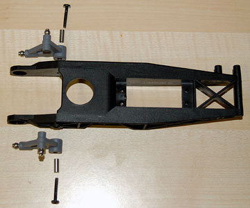 Parts to mount the aileron control levers to the collective pitch control arm.
