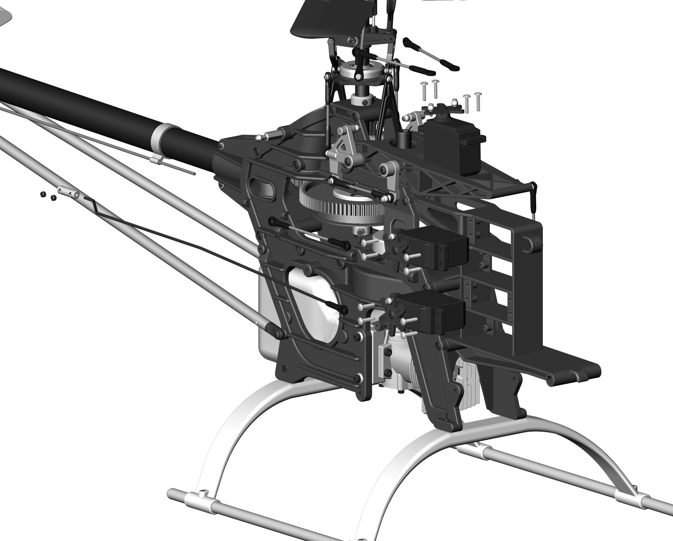 Airfield Models Building the Raptor 30 V2 Helicopter Steps 16 17