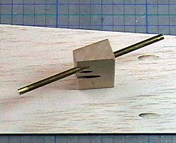 A purpose-made tool for cutting angled holes in soft balsa.