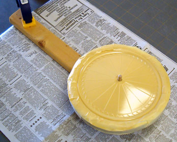 The wheel painted with the base color.