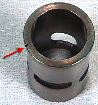 Alignment notch on cylinder liner