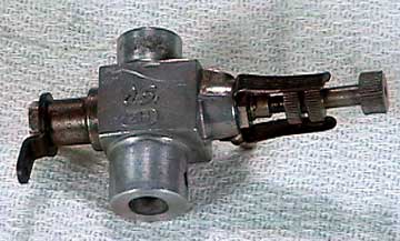 A typical model airplane engine carburetor