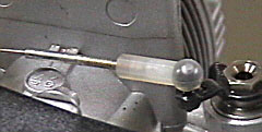 Hooded Ball link attached to engine throttle arm