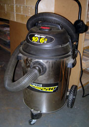 A Shop Vac is a tool that should be acquired early when setting up a workshop.