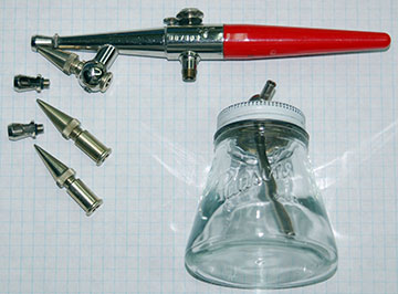 Paasche Type H Airbrush - Single action, external mix, siphon feed.