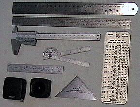 A variety of measuring tools are basic necessities to a model-builder.
