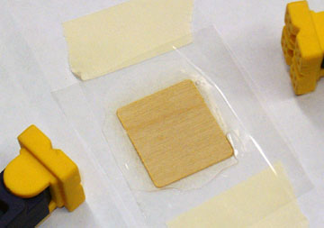 The next day, remove the mount from the waxed paper.