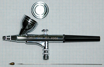 Hansa 351 Airbrush -  Double action, internal mix, gravity feed.