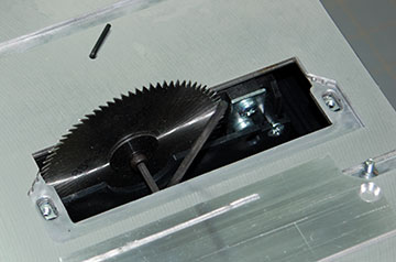 Changing saw blades.